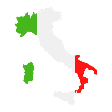 Italy Map Flag Fill Background - Vector illustation. Illustrationのイラスト素材