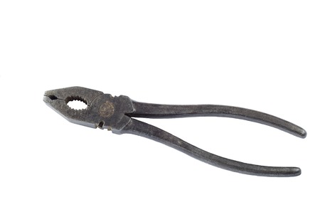 Old rusty pliers on a white background workの写真素材