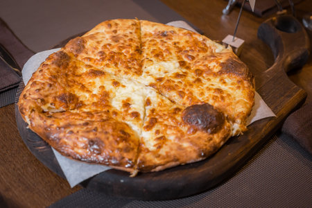 Hearty delicious tortilla dough for lunch in a cafeの写真素材
