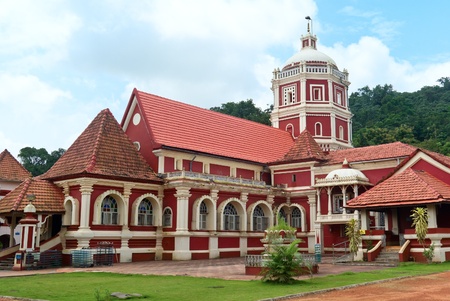 Shri Shantadurga,famous hindu Temple in Ponda .Goa.The  temple  was built in 1728 AD. This is combination of Indian and Portuguese architecture.の写真素材