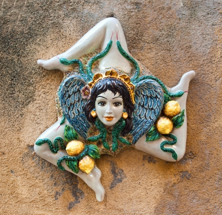 Medusa- popular ceramics souvenir from Sicily  Italyの写真素材