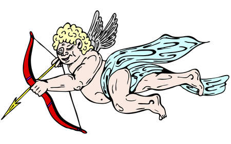 Mystic god of love Amor with bow