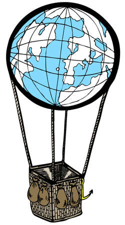 Ballon with earth designのイラスト素材