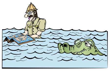 Sea and the danger animalのイラスト素材