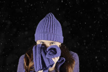 Young woman in winterの写真素材