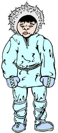 Eskimo man in vector illustrationのイラスト素材