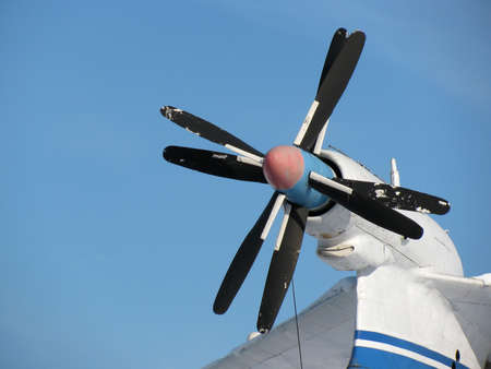 propeller of plane against the background of the sky        の写真素材