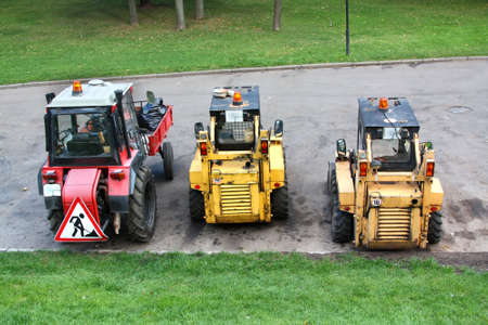 Repair road equipment. Rear viewの写真素材