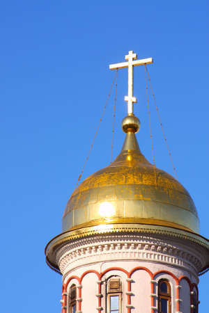 Gold dome of russian orthodox churchの写真素材