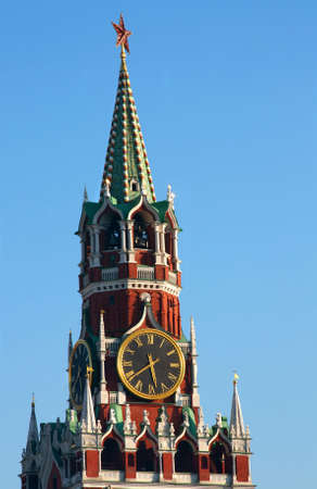 Spasskaya - main tower of Moscow Kremlin, Russiaの写真素材