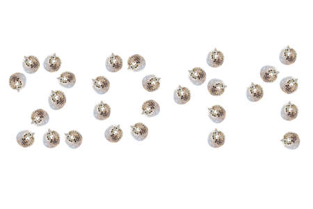 Disco balls 2011. Isolated on white