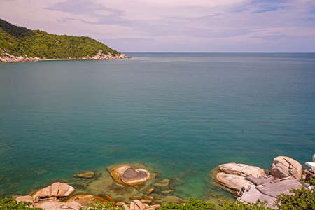 Rocky seashore in Koh Phangan, Thailand.
