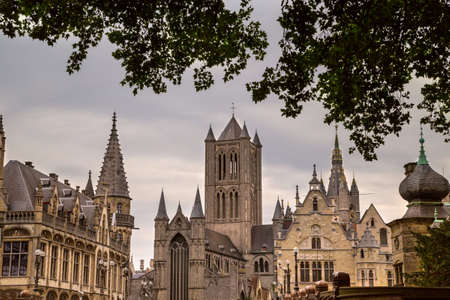 Historical center of Ghent, Belgiumの写真素材