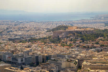 View to Athens from Lycabettus hillの写真素材
