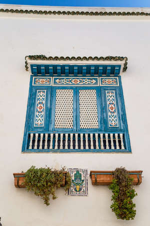 Window of a traditional tunisian houseの写真素材