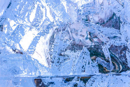Ice background. Backlit with the sun