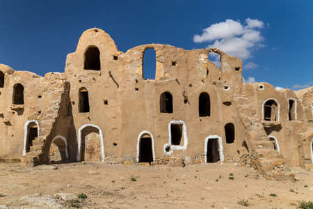 Granaries (grain stores) of a berber fortified village, known as  ksar.  Ksar Jlidet, Tunisiaの写真素材