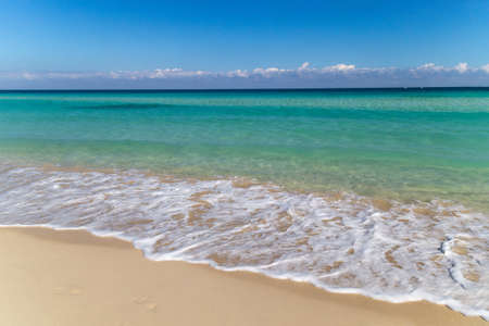 Background of tropical white sand beach and turquoise seaの写真素材