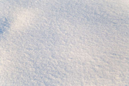 Background of white snow sparkling in the sun. Shallow depth of fieldの写真素材