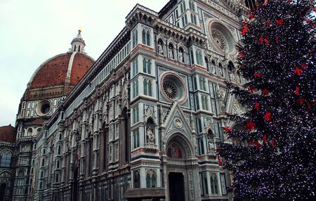 Famous view of Florence, meeting New Yearの写真素材