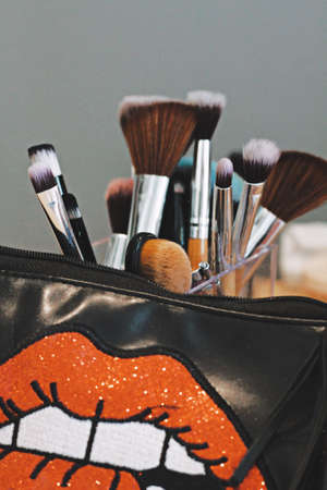 Professional cosmetics set on make up artist work placeの写真素材