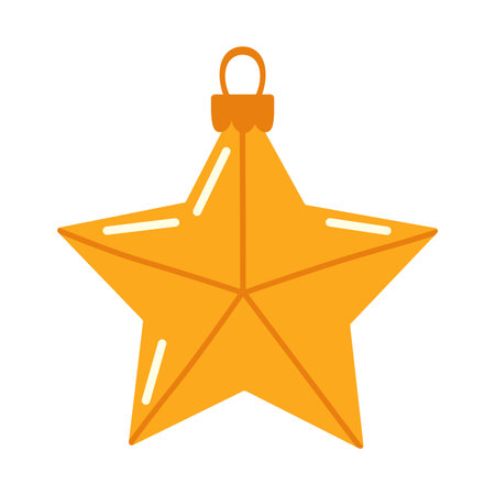 Glass Christmas tree star ornament. Christmas tree decoration.のイラスト素材