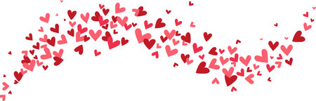 Heart Background, Love glitter for Valentines day, Red, pink and rose hearts flying, frame or border...