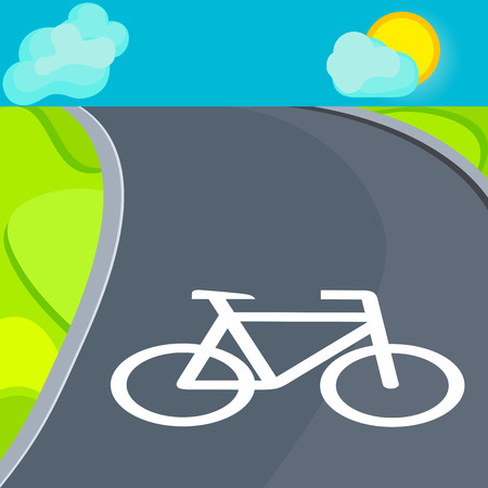 bicycle path nature walksのイラスト素材