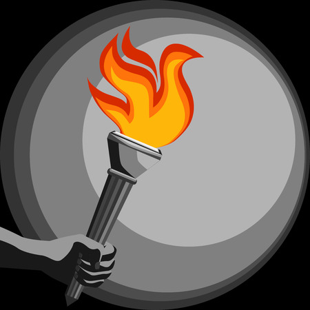 emblem of the torch in his handのイラスト素材