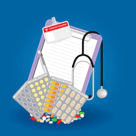Medical prescription for medication at the pharmacyのイラスト素材