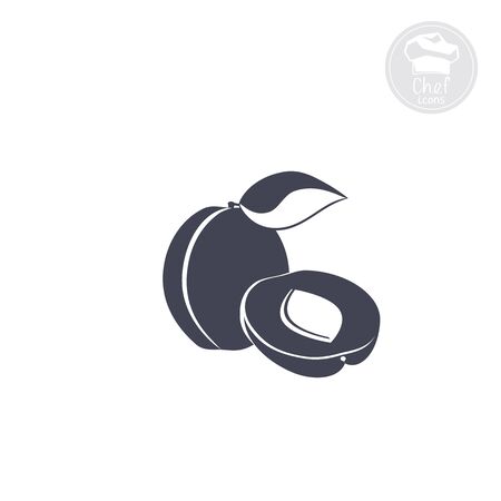 Set fruit icons with the image of apricotのイラスト素材