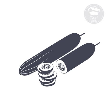 on a white background shows an icon indicating the cucumberのイラスト素材