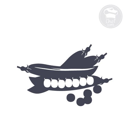 on a white background shows an icon indicating peasのイラスト素材