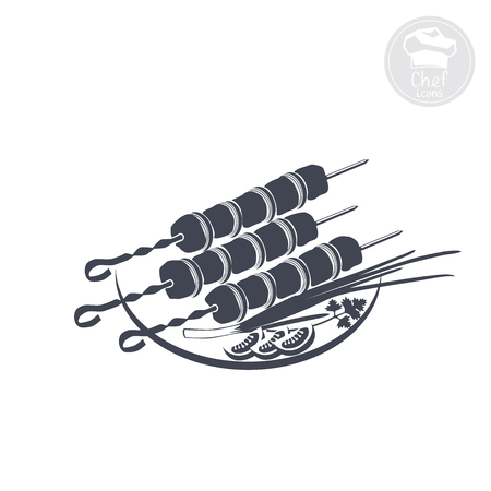 White background shows an icon indicating barbecueのイラスト素材