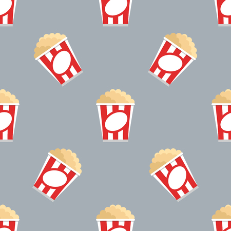 Pattern made up of plastic glasses with popcornのイラスト素材