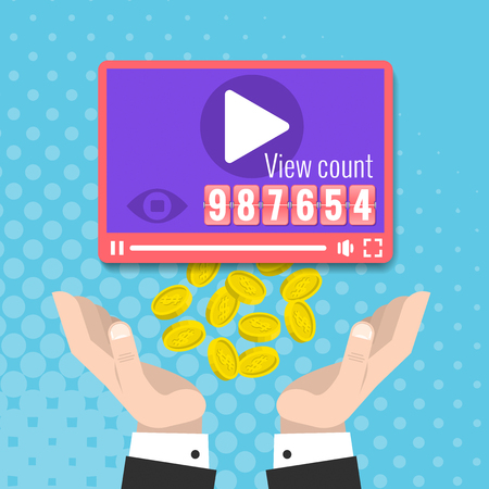 Earnings on video sites, money for watching videos, a new kind of earningsのイラスト素材