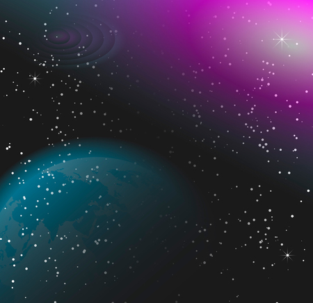 Abstract background of outer space, planet and starsのイラスト素材