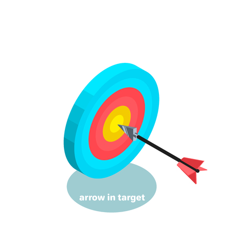 Target and arrow, isometric business icon.のイラスト素材