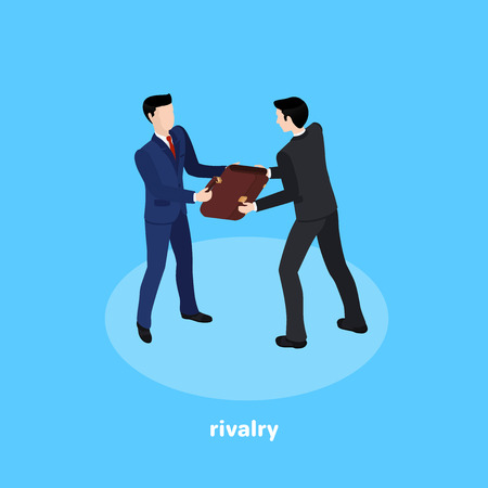 rivalry in business, a fight between two business people, a fight for the postのイラスト素材