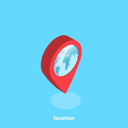 globe at the position of something important concept vector illustration, an isometric imageのイラスト素材