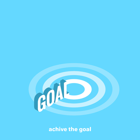 word goal on the circles, isometric imageのイラスト素材