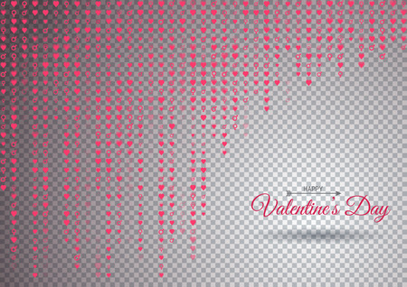 Valentine's Day, background for greeting card or banner on the site, falling matrix of characters on a transparent background, promotional itemsのイラスト素材