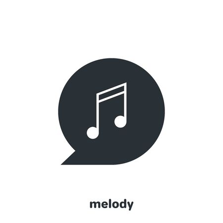 flat vector image on white background, black icon in form of bubble with noteのイラスト素材