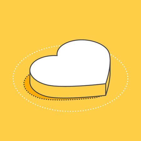 isometric vector icon on a yellow background, big heart, add to favorites or likeのイラスト素材