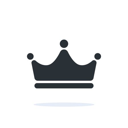 flat linear vector image on a white background, crown icon with a shadow under itのイラスト素材