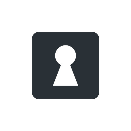 flat vector image on white background, keyhole icon in black squareのイラスト素材