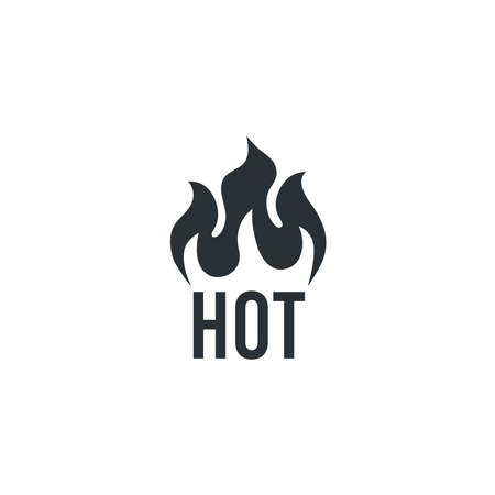 flat vector icon on white background, word hot and fire, hot saleのイラスト素材