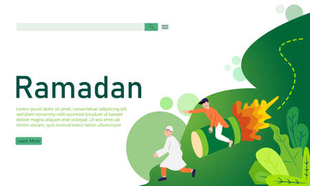 Ramadan landing pageのイラスト素材