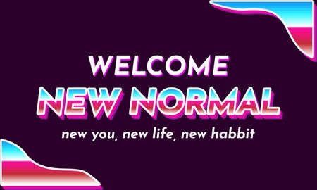 New normal text effect background illustration with slogan new you, new life, new habbit. It is fit for banner, poster and etcのイラスト素材