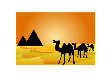 silhouette of desertのイラスト素材